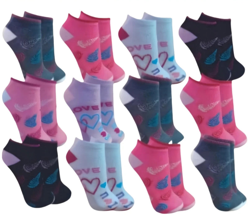 Kit 12 Pares de Meias Soquete curto, cores sortidas