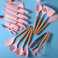 Jogo Completo com 19 peças de Utensílios para Cozinha Luxo Com Tábua em Silicone, Espátula, Faca e Tesoura