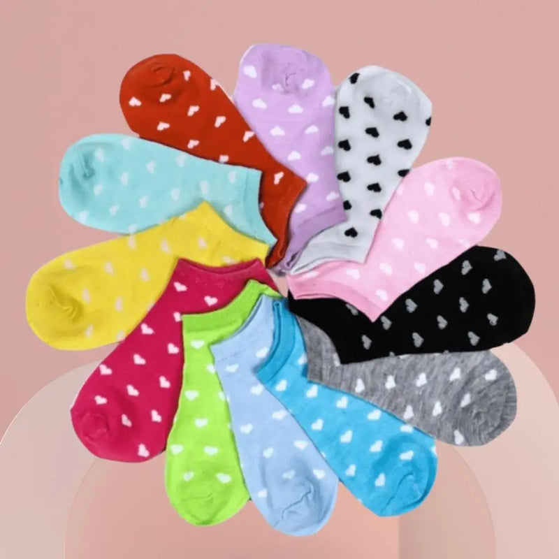 Kit 12 Pares de Meias Soquete curto, cores sortidas