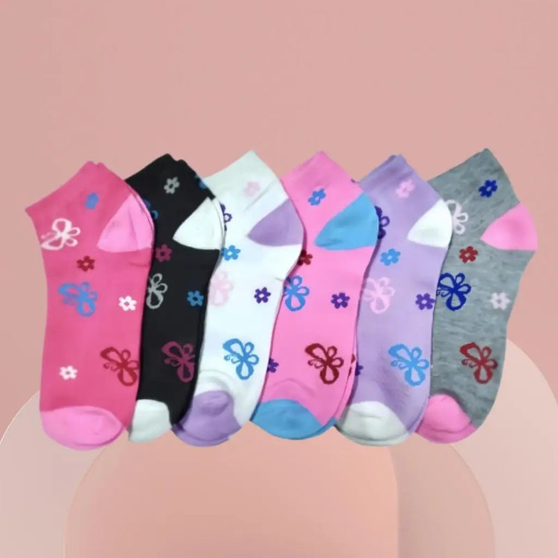 Kit 12 Pares de Meias Soquete curto, cores sortidas