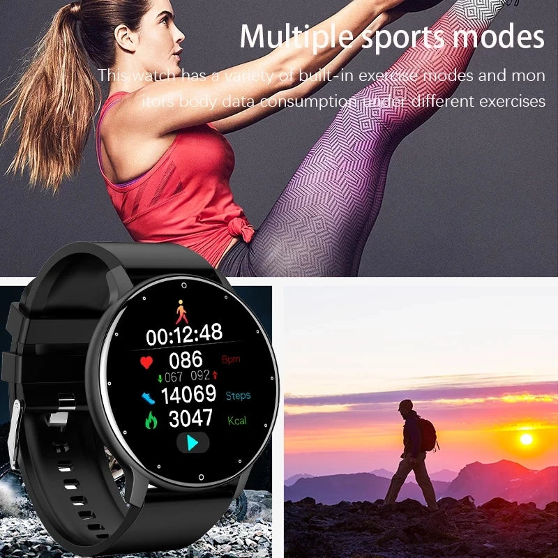 Relógio Inteligente LIGE Maculino | Feminino, esportivo, fitness, com monitor de frequência cardíaca, à prova d'água, para Android e iOS