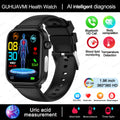 Relógio Inteligente Feminino com chamada Bluetooth, ECG+PPG, Pressão Arterial, Monitor Cardíaco, 380mAH para Android e iOS