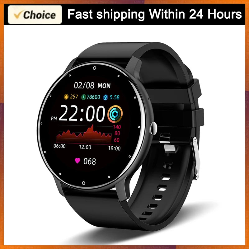 Relógio Inteligente LIGE Maculino | Feminino, esportivo, fitness, com monitor de frequência cardíaca, à prova d'água, para Android e iOS