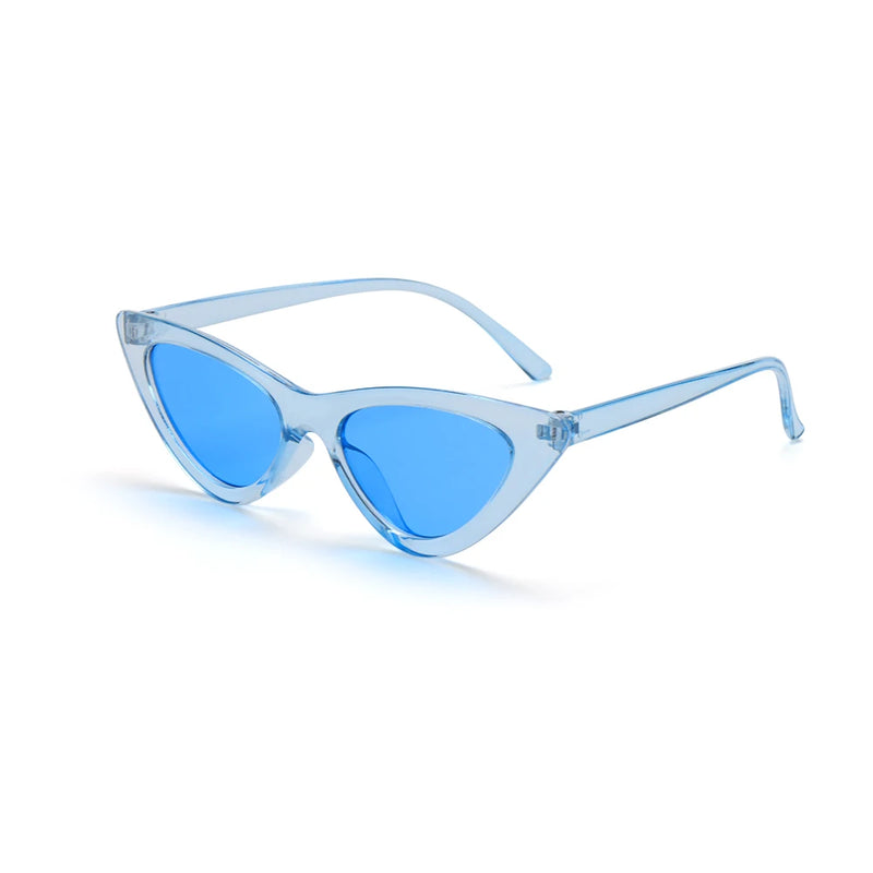 Óculos de sol meia armação, feminino, estilo felino