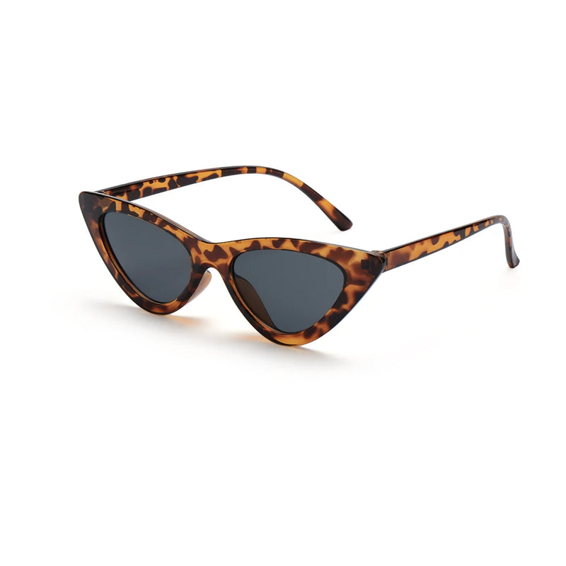 Óculos de sol meia armação, feminino, estilo felino