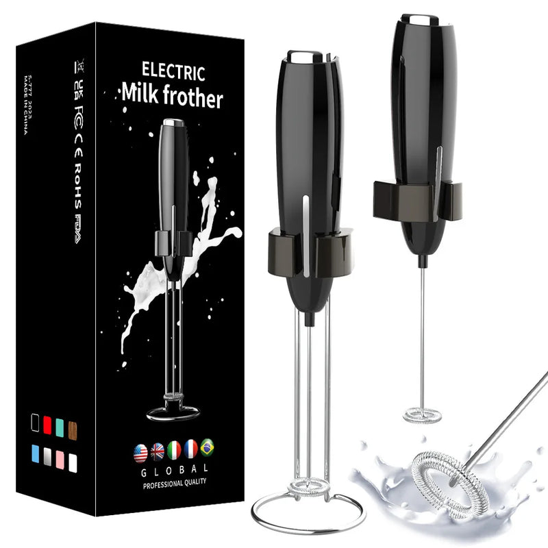 Batedor Portátil c/ Suporte alimentado por bateria, misturador para café
