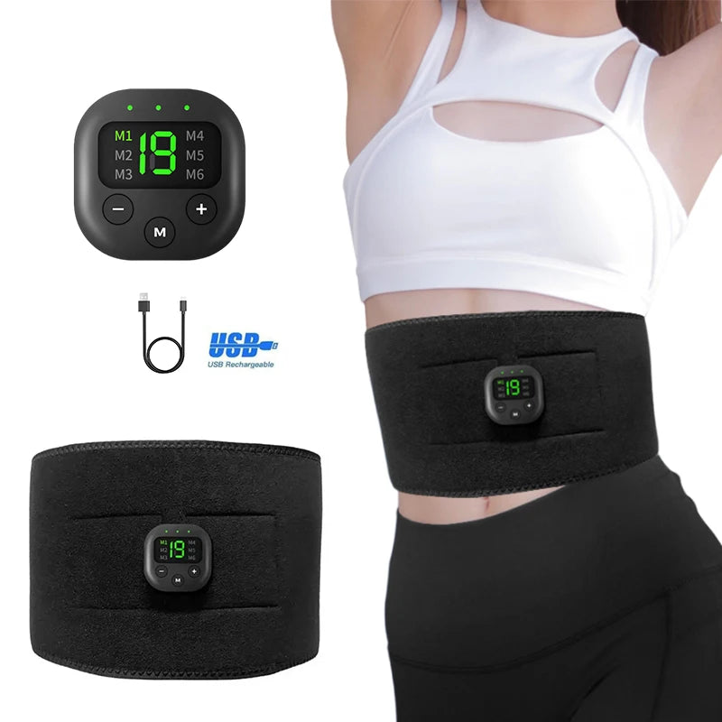 Massageador de cintura com carregamento USB, cinto modelador portátil, treinador elétrico de braços, quadris e pernas, equipamento de massagem fitness para perda de peso