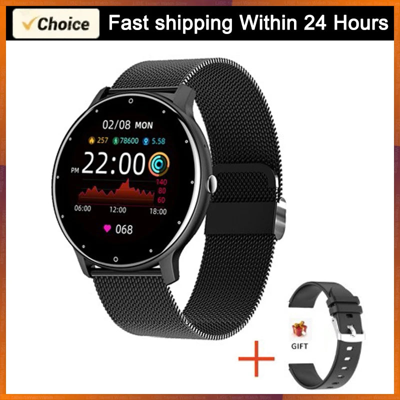 Relógio Inteligente LIGE Maculino | Feminino, esportivo, fitness, com monitor de frequência cardíaca, à prova d'água, para Android e iOS