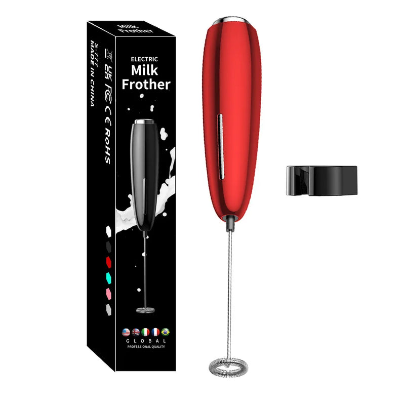 Batedor Portátil c/ Suporte alimentado por bateria, misturador para café