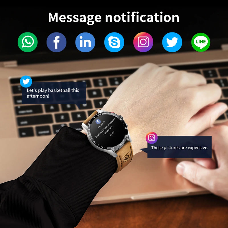 Relógio Inteligente Masculino Militar LIGE com GPS Tela AMOLED HD, Monitor de Frequência Cardíaca, chamada Bluetooth, à prova D' água para atividades ao Ar Livre