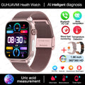 Relógio Inteligente Feminino com chamada Bluetooth, ECG+PPG, Pressão Arterial, Monitor Cardíaco, 380mAH para Android e iOS