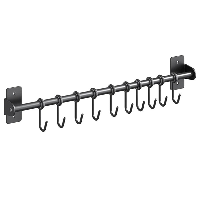 Suporte para utensílios de Cozinha, panelas, frigideiras com ganchos deslizantes