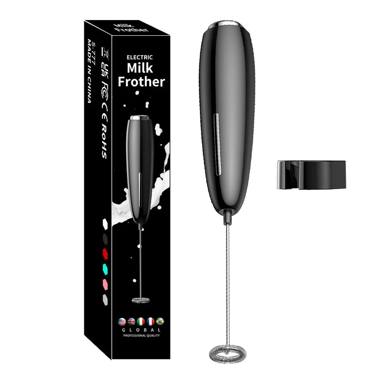 Batedor Portátil c/ Suporte alimentado por bateria, misturador para café