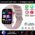 Relógio Inteligente Feminino com chamada Bluetooth, ECG+PPG, Pressão Arterial, Monitor Cardíaco, 380mAH para Android e iOS