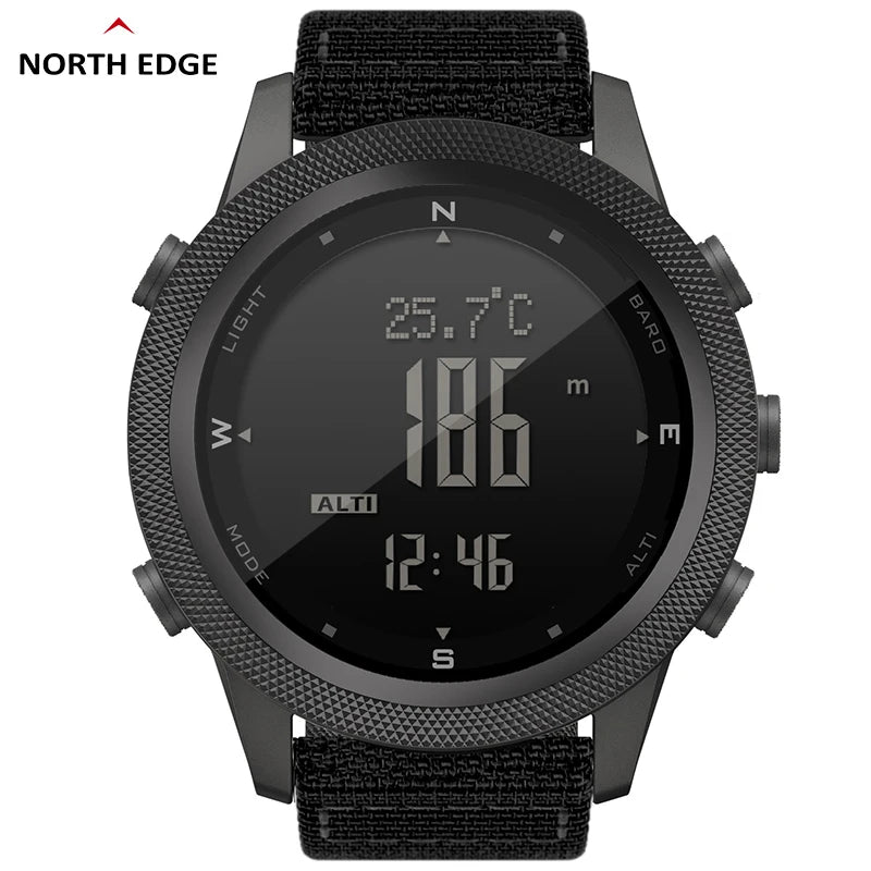 Relógio Digital Masculino North Edge Apache-46 para Esportes ao Ar Livre, Corrida, Natação, Altímetro, Barômetro, Bússola, WR50M