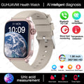 Relógio Inteligente Feminino com chamada Bluetooth, ECG+PPG, Pressão Arterial, Monitor Cardíaco, 380mAH para Android e iOS