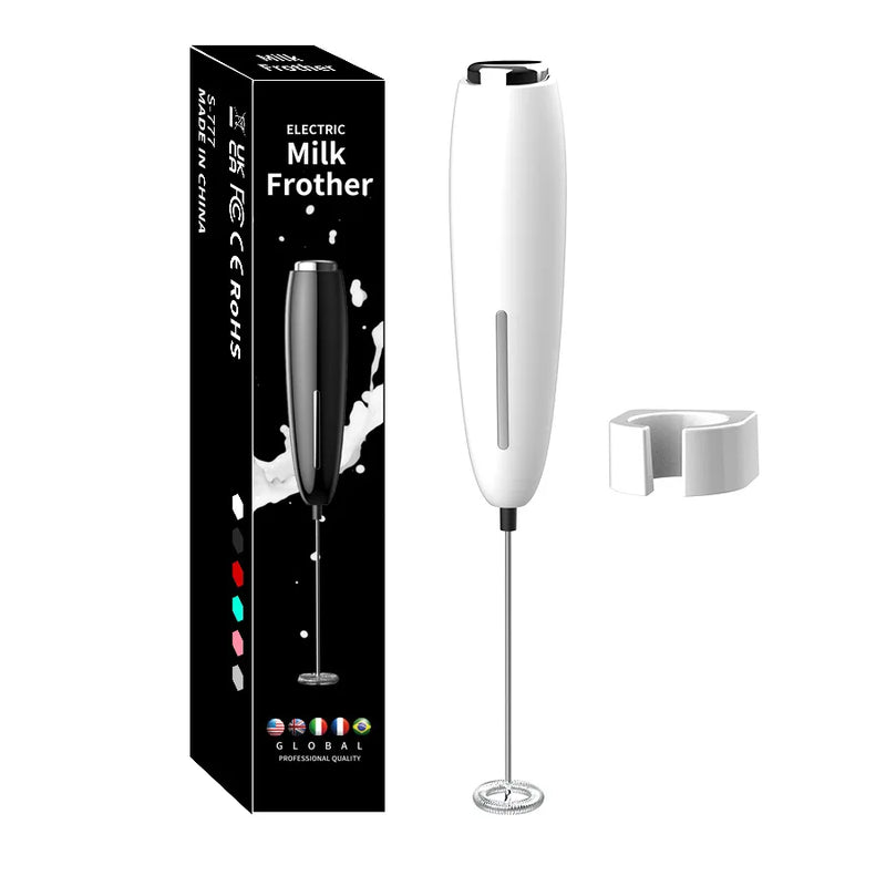 Batedor Portátil c/ Suporte alimentado por bateria, misturador para café