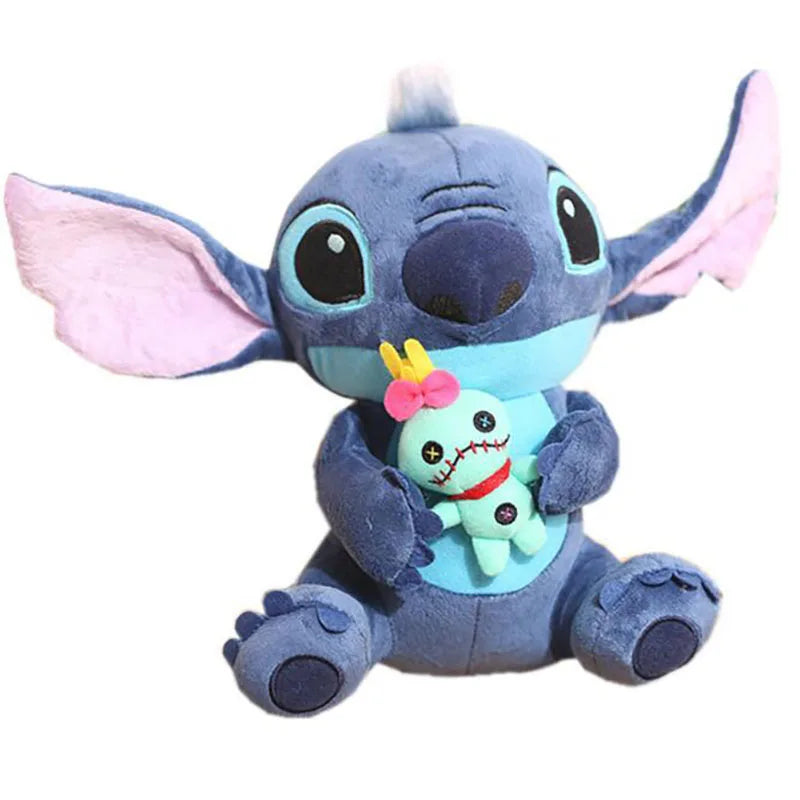 Boneco de pelúcia Stitch, desenhos animados da Disney, Azul e Rosa