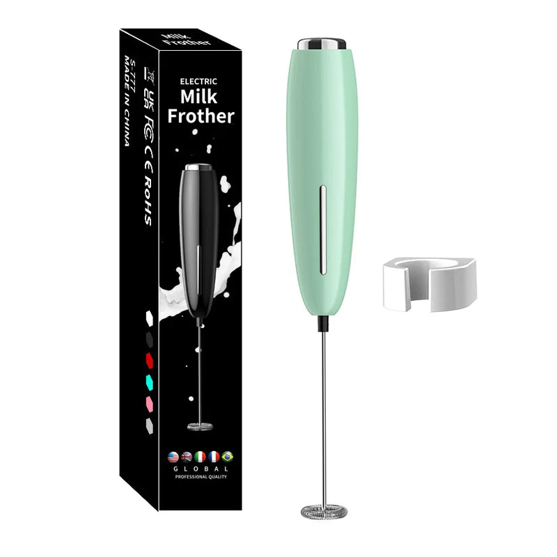 Batedor Portátil c/ Suporte alimentado por bateria, misturador para café
