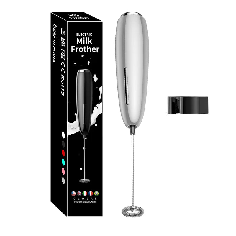 Batedor Portátil c/ Suporte alimentado por bateria, misturador para café