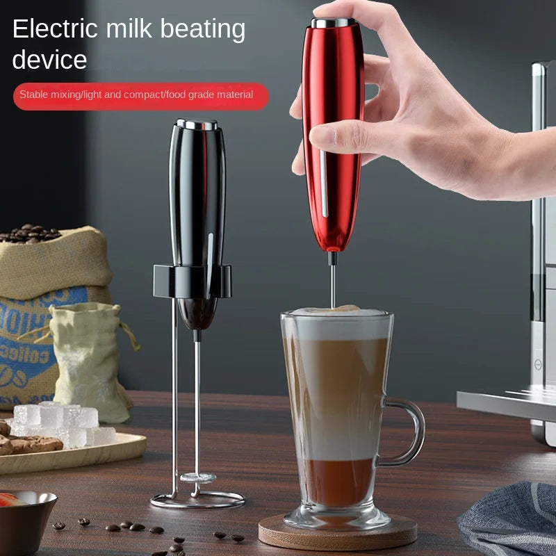 Batedor Portátil c/ Suporte alimentado por bateria, misturador para café