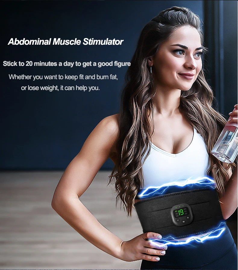 Massageador de cintura com carregamento USB, cinto modelador portátil, treinador elétrico de braços, quadris e pernas, equipamento de massagem fitness para perda de peso